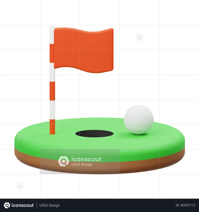 Golf Birdie  3D Illustration