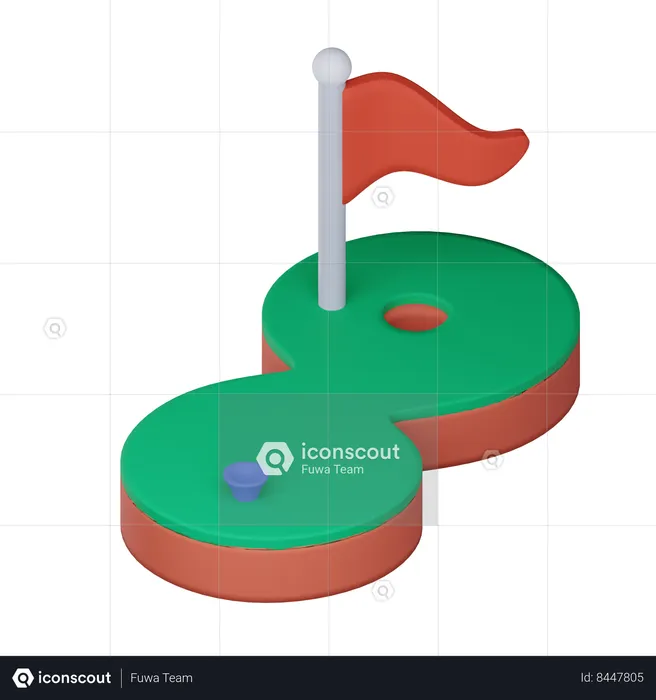 Golf Field  3D Icon