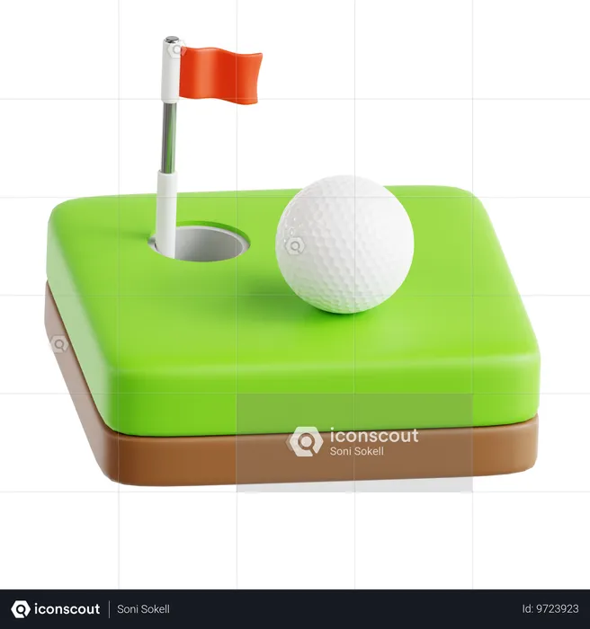 Golf Flagstick  3D Icon