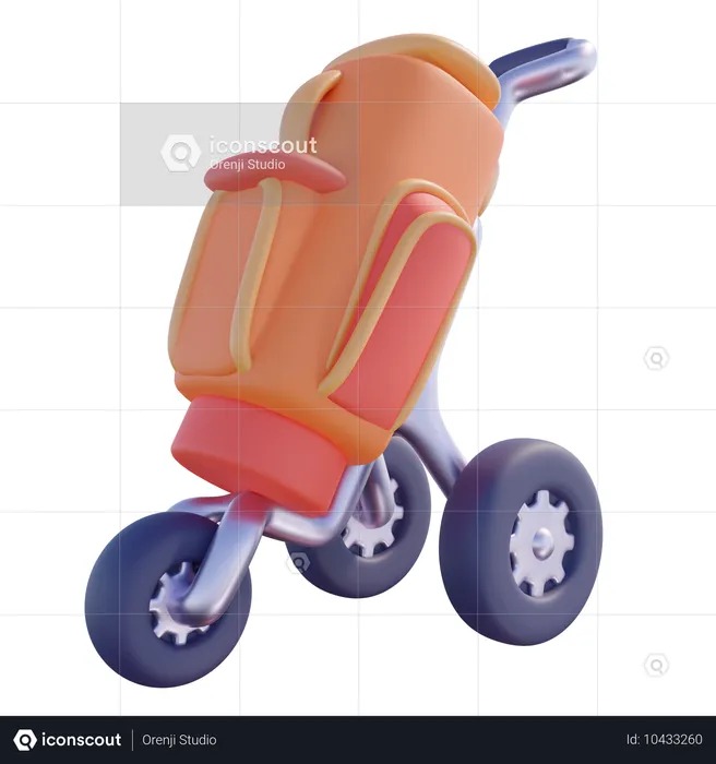 Golf-Trolley-Tasche  3D Icon