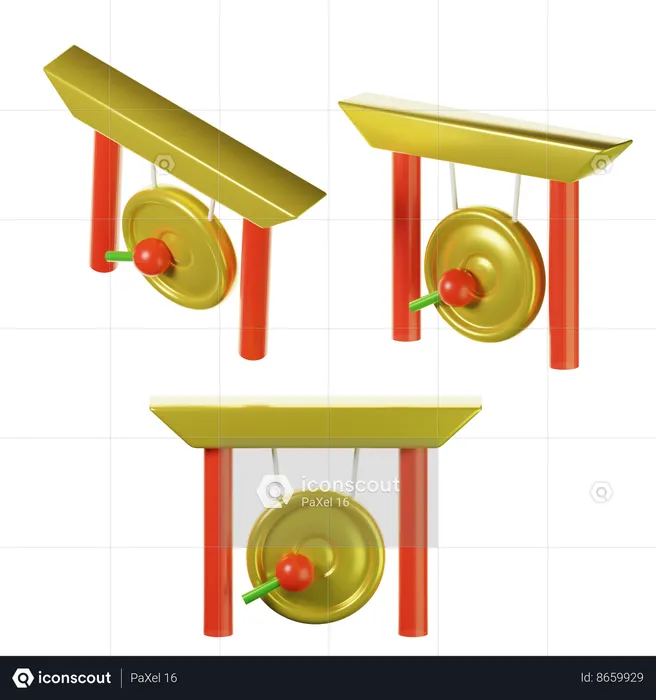 Gong chino  3D Icon