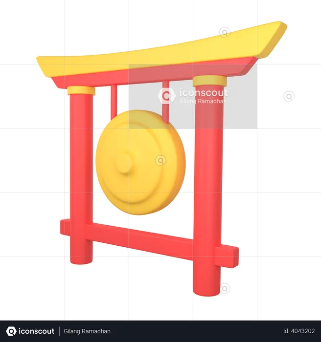 Gong chinois  3D Illustration