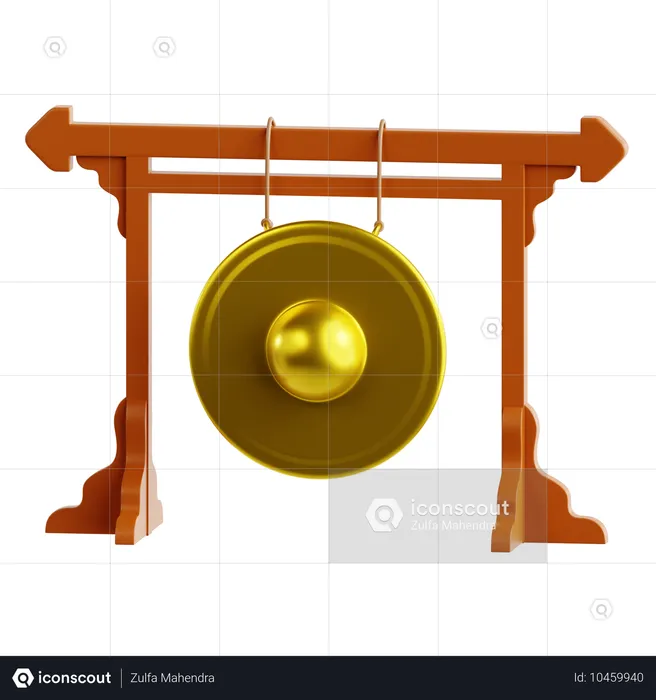 Gong metálico  3D Icon