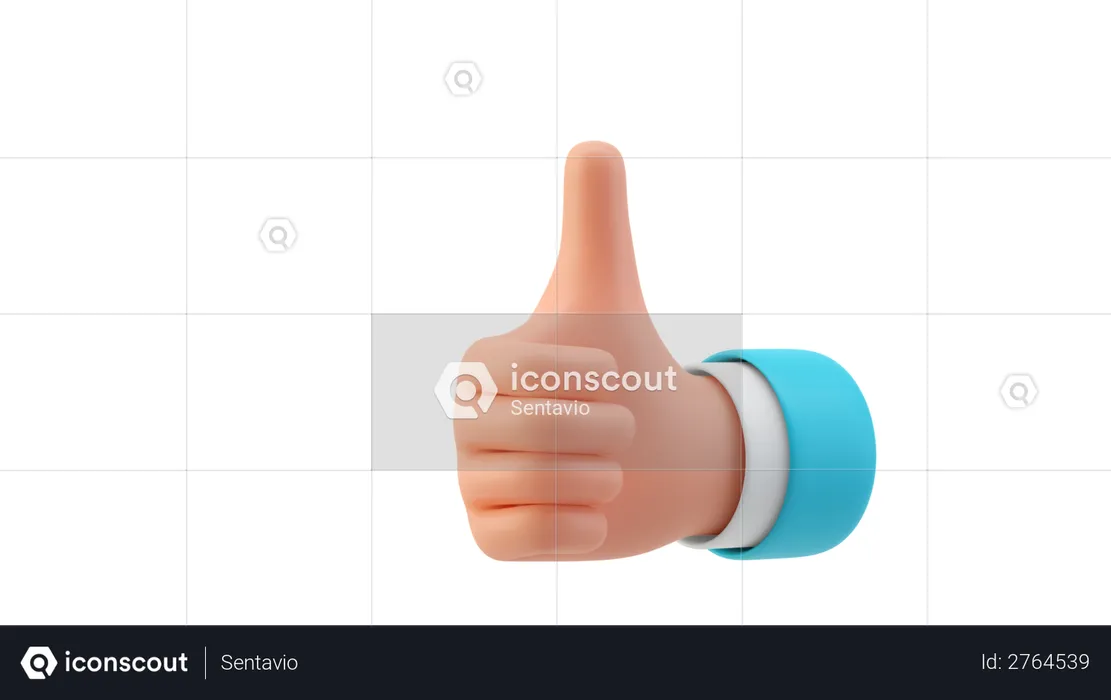 Good hand gesture  3D Illustration