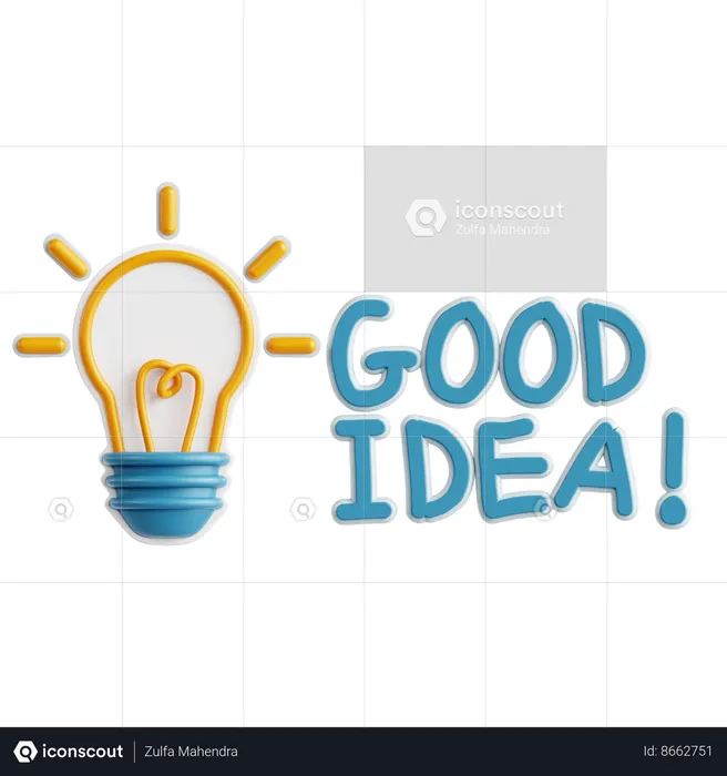 Good Idea Sticker  3D Icon