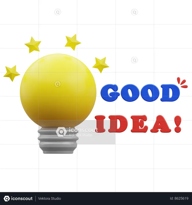 Good Idea Word mark  3D Sticker