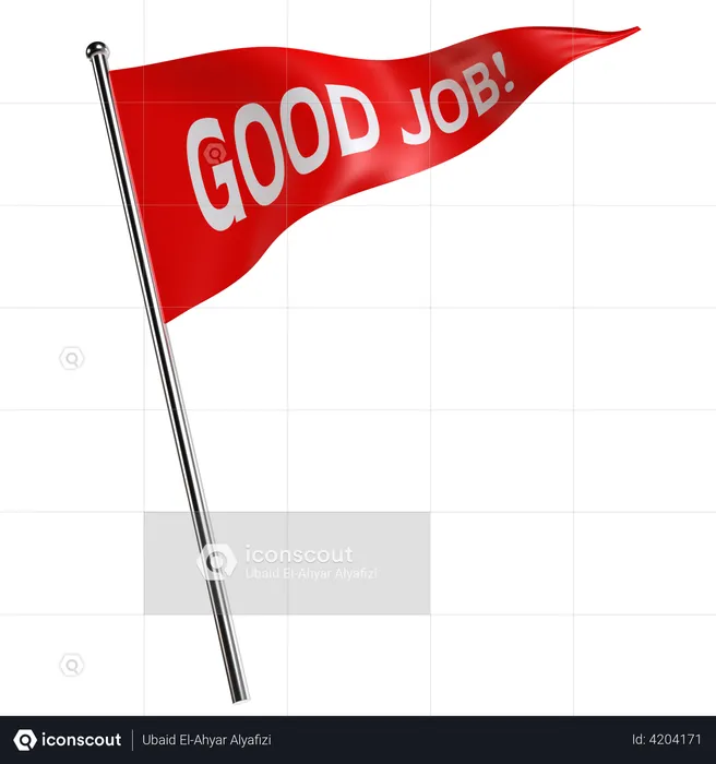 Good Job Flag  3D Illustration