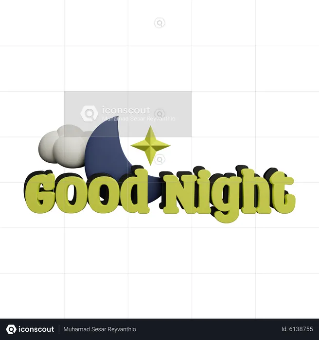 Good Night  3D Icon