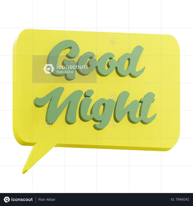 Good Night Sticker  3D Icon