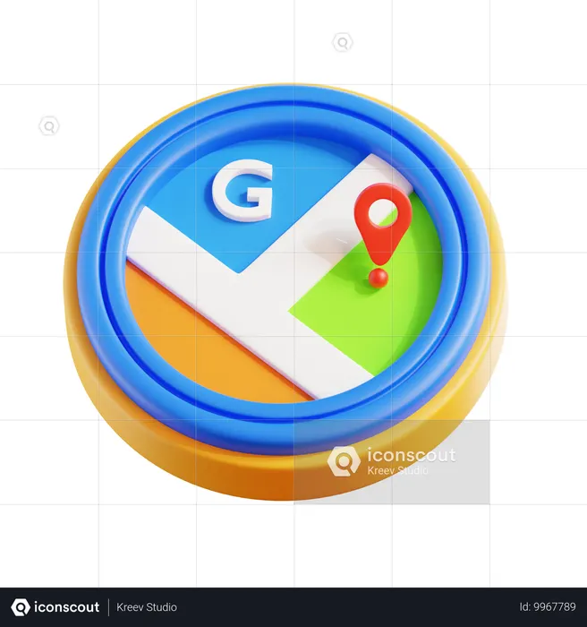 Google Maps  3D Icon