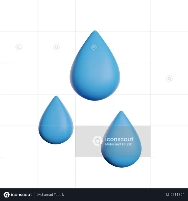 Gotas de agua  3D Icon