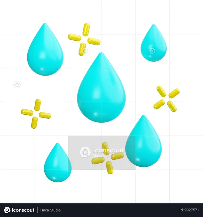 Pingos de chuva  3D Icon