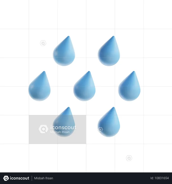 Goutte d'eau de pluie  3D Icon