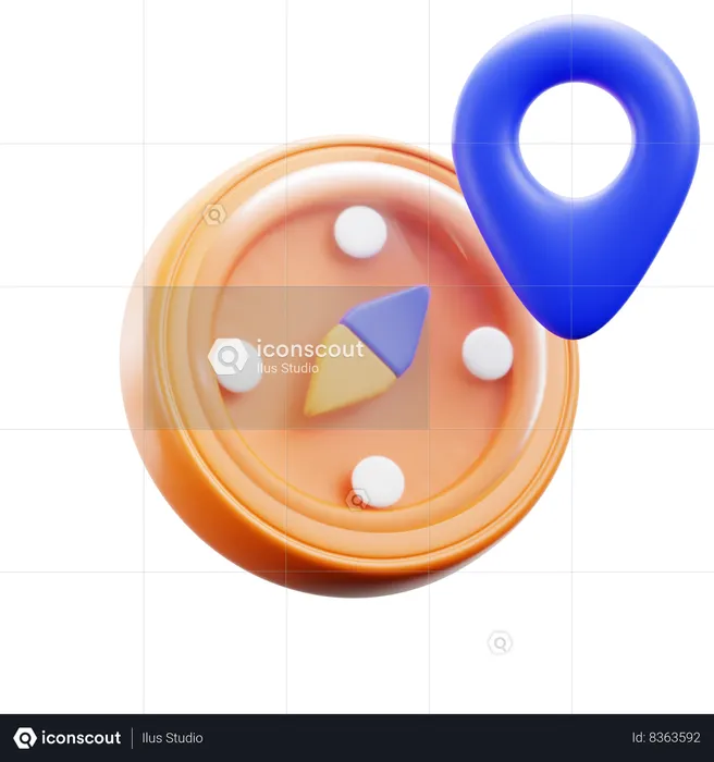 GPS  3D Icon