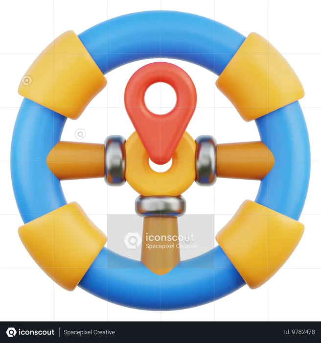 자동차 GPS  3D Icon