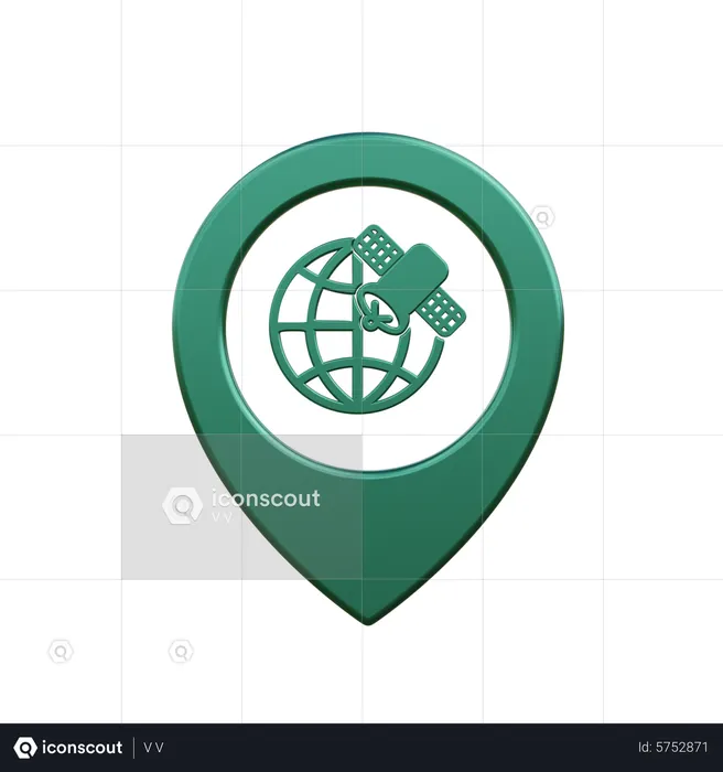 GPS location  3D Icon