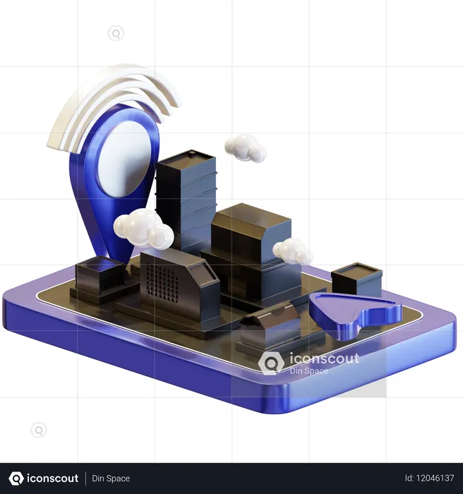 GPS Navigation  3D Icon