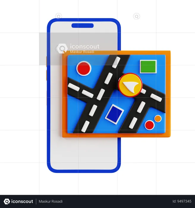 Gps Navigation  3D Icon