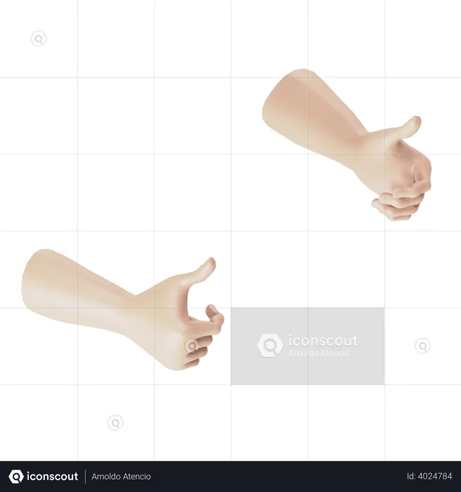 Grab Hand Gesture  3D Illustration