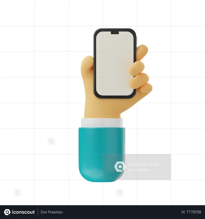 Grab Phone Hand Gesture  3D Icon