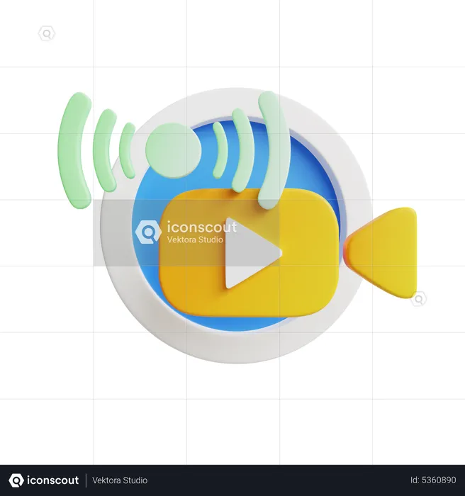 Grabación de vídeo  3D Icon