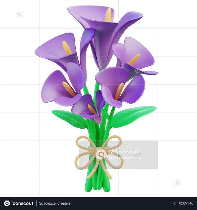 Graceful Iris bouquet  3D Icon