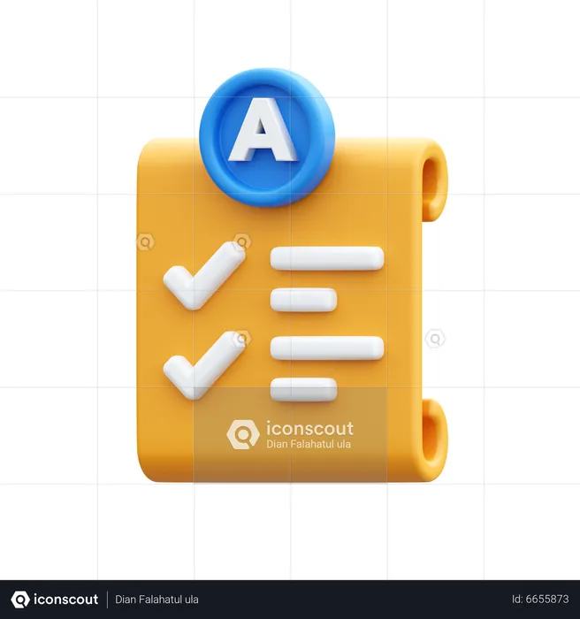 Grade Report  3D Icon