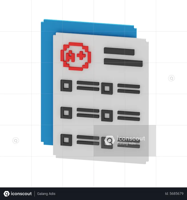 Grade Sheet  3D Icon