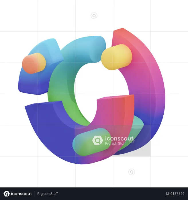 Gradient Abstract Shape  3D Icon