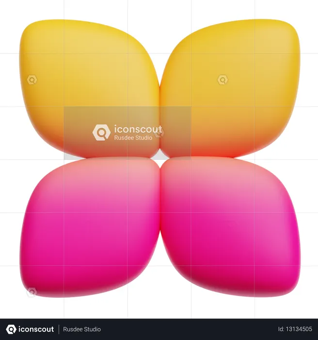 Gradient Abstract Shape  3D Icon