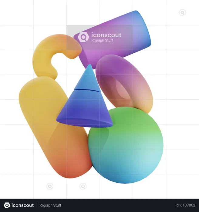 Gradient Abstract Shape  3D Icon