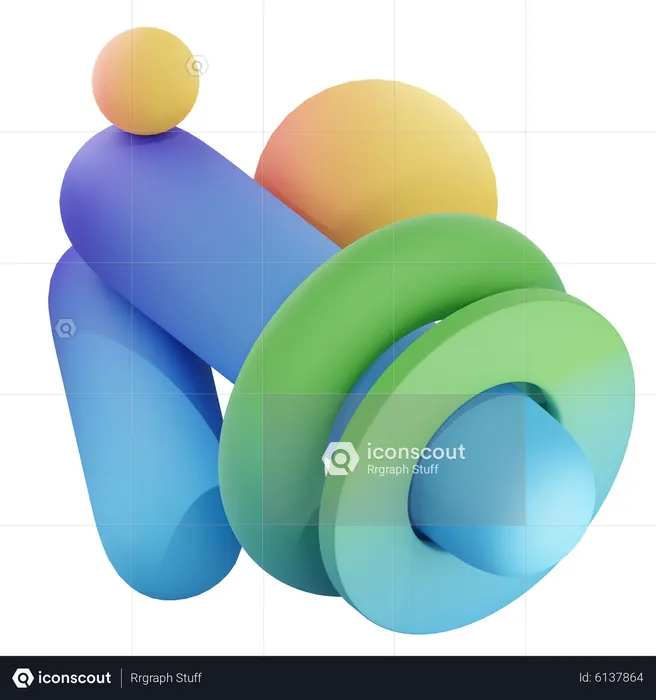Gradient Abstract Shape  3D Icon