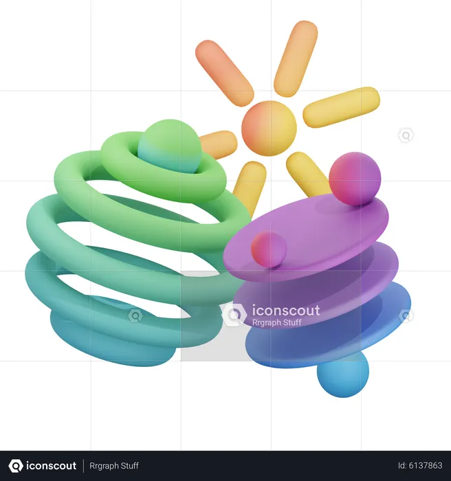 Gradient Abstract Shape  3D Icon