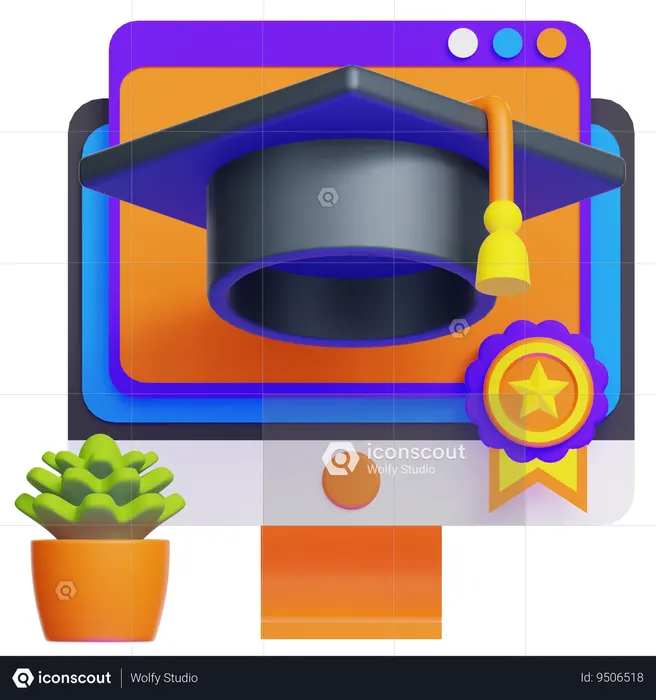 Grado en línea  3D Icon