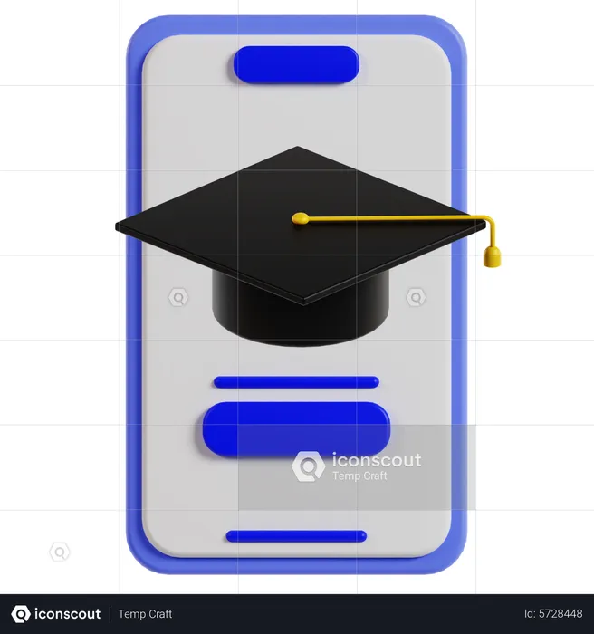 Graduação on-line  3D Icon