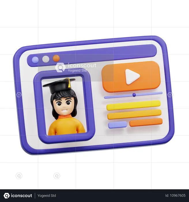 Graduación virtual  3D Icon