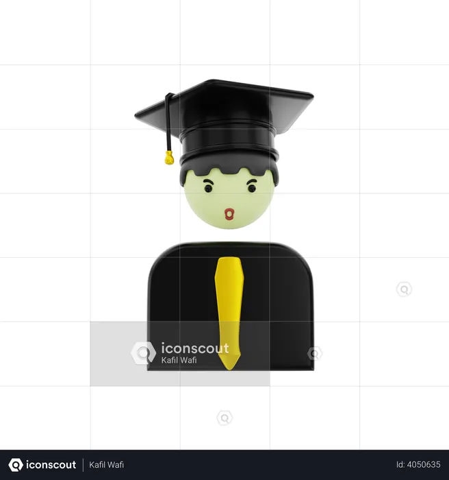Graduate Male  3D Illustration