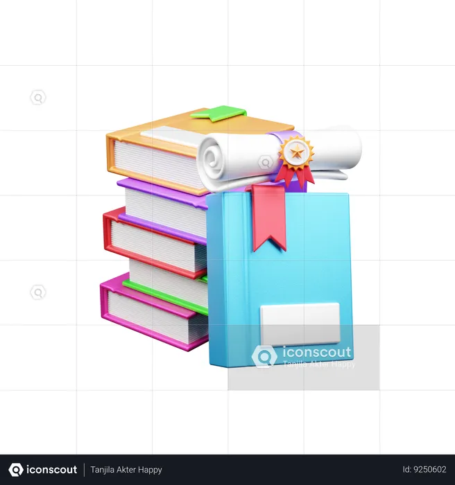 Graduation Books  3D Icon