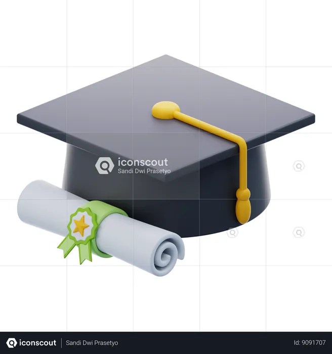 Graduation Cap  3D Icon