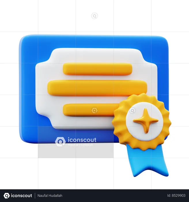 Graduation Certificate  3D Icon