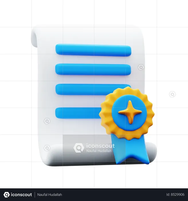 Graduation Certificate  3D Icon