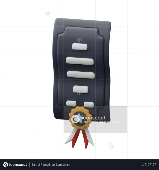 Graduation certificate  3D Icon