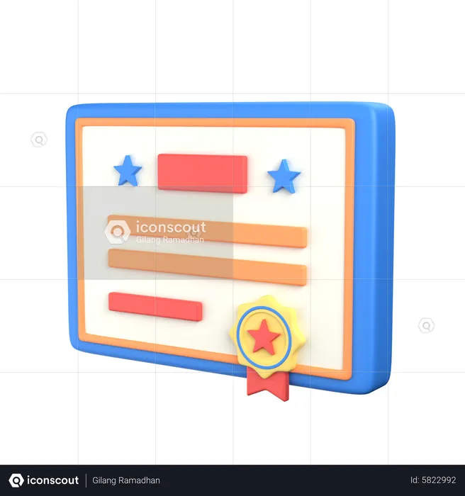 Graduation Certificate  3D Icon