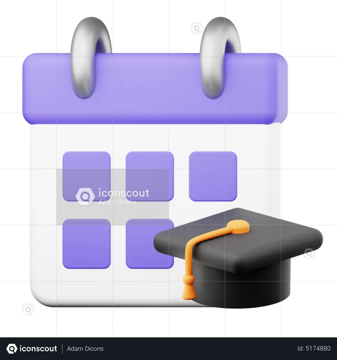 Graduation Date  3D Icon