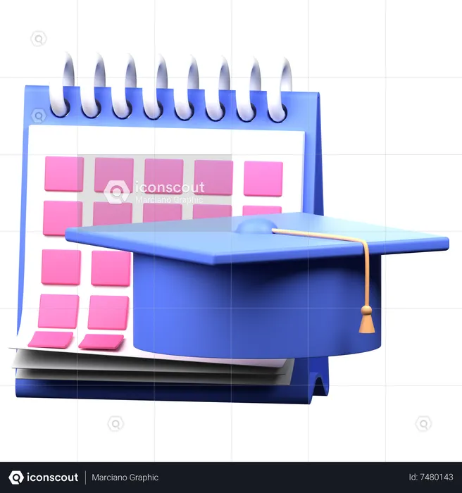 Graduation Date  3D Icon