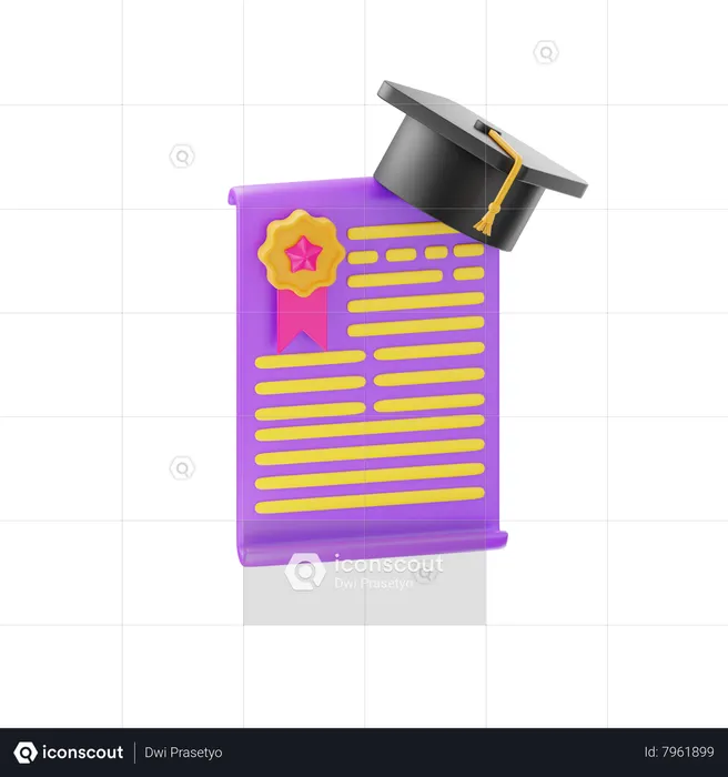 Graduation Degree  3D Icon