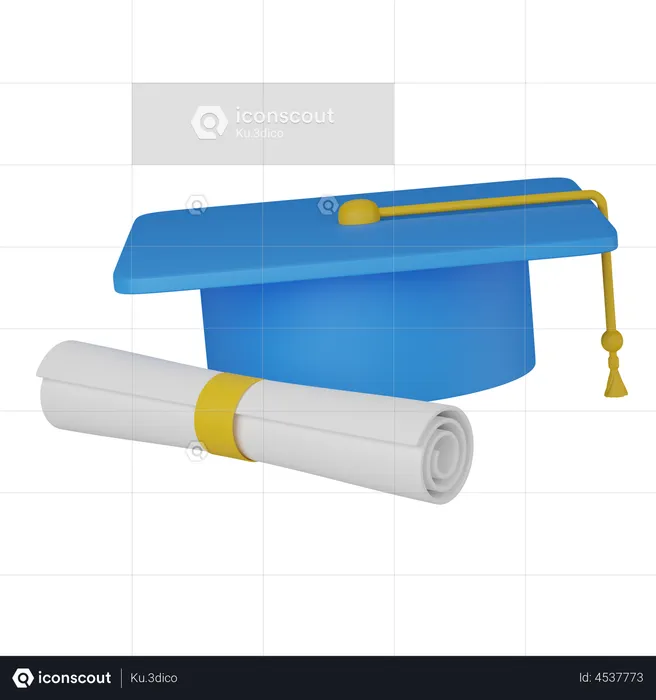 Graduation Hat  3D Illustration