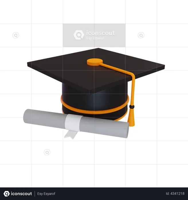 Graduation Hat 3D Illustration download in PNG, OBJ or Blend format