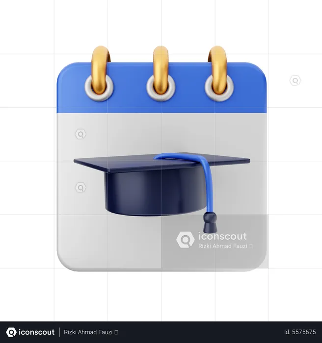 Graduation Hat Calendar  3D Icon