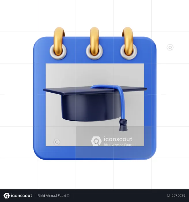 Graduation Hat Calendar  3D Icon